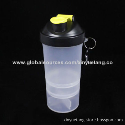400mL BPA-free Plastic Protein Shaker Bottle with Metal Ball, Mixing Shaker BottleNew